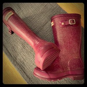 Hunter Purple sparkle rain boots